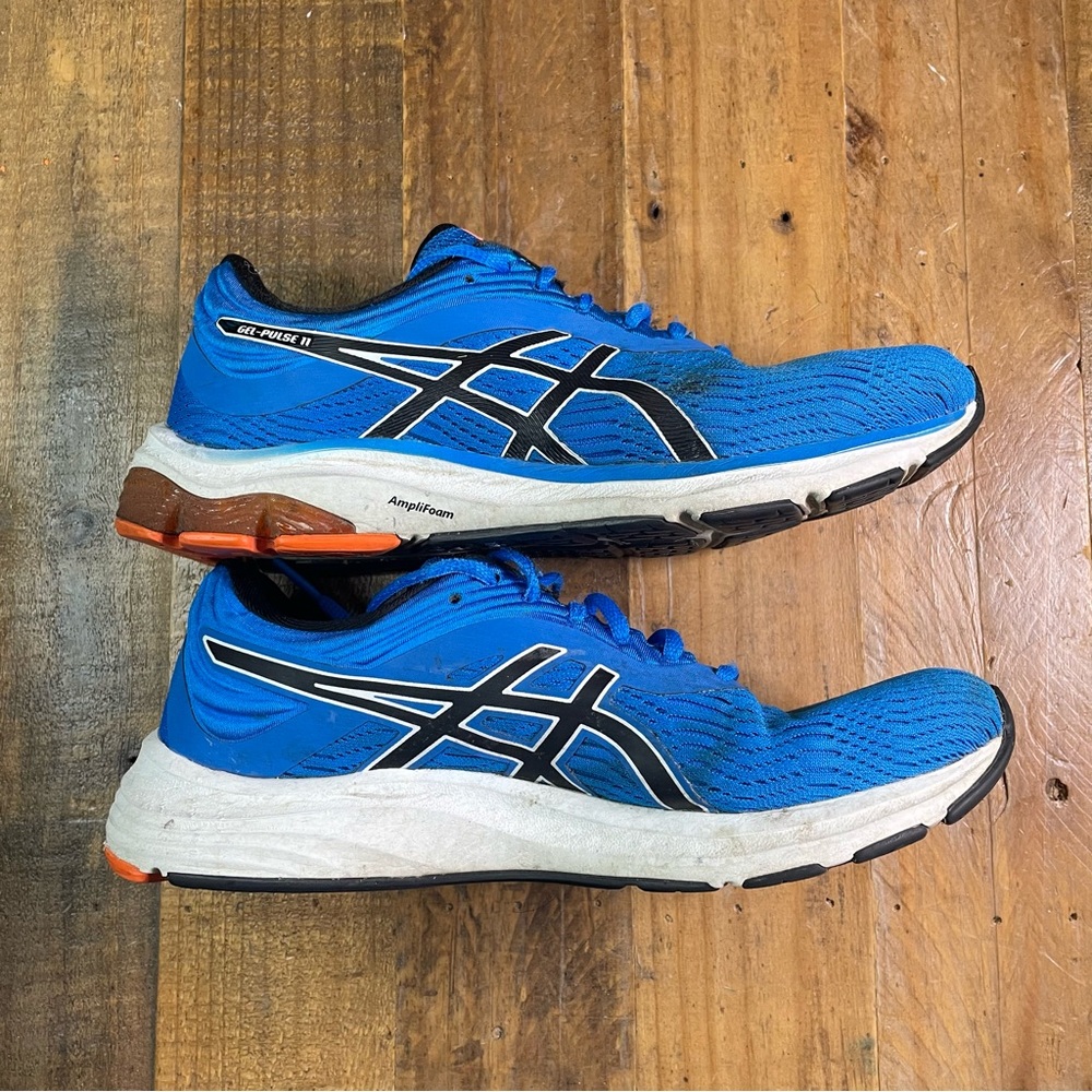 ASICS Gel Pulse 11 Running Shoes Size 8 Blue/White 1011A550 Used